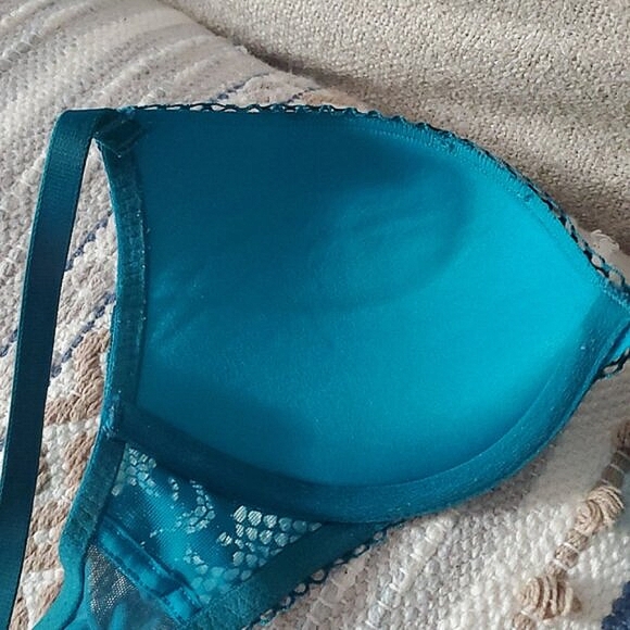 La Senza Lightly Lined Vibrant Blue/Teal Plunge "Obsession" Bra- 32B - Picture 16 of 16